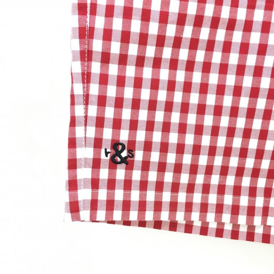 超美品】ラフアンドスウェル ハーフパンツ レッド×白 チェック  