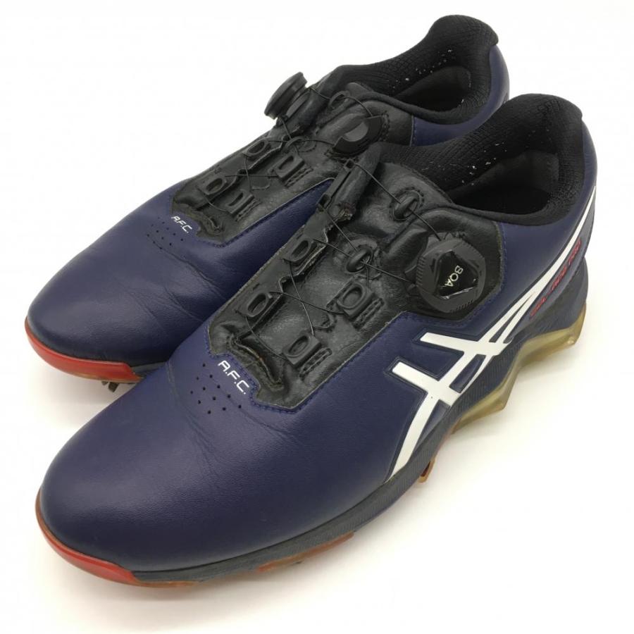 美品】アシックス ゴルフシューズ ネイビー×白 1113A002 BOA ボア