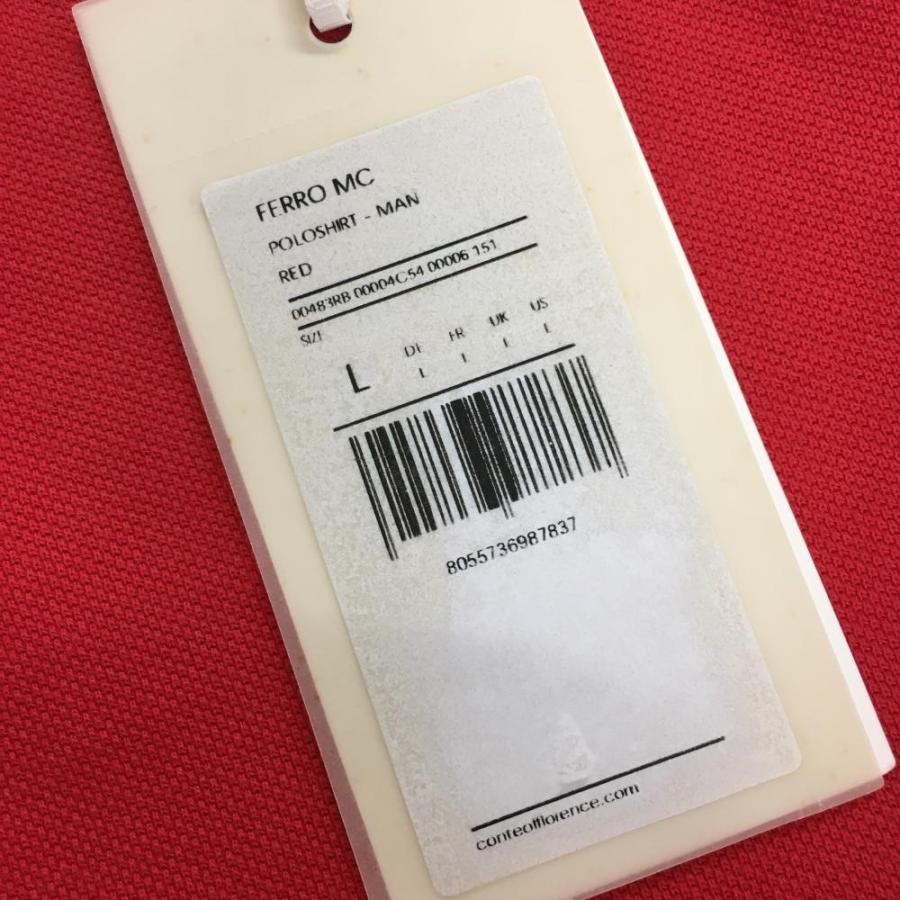 コンテオブフローレンス 半袖ポロシャツ レッド コットン100％ メンズ