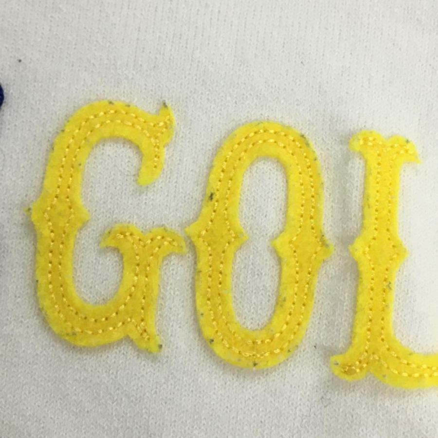 BEAMS ビームスゴルフ ベスト 白 ロゴフェルト Vネック