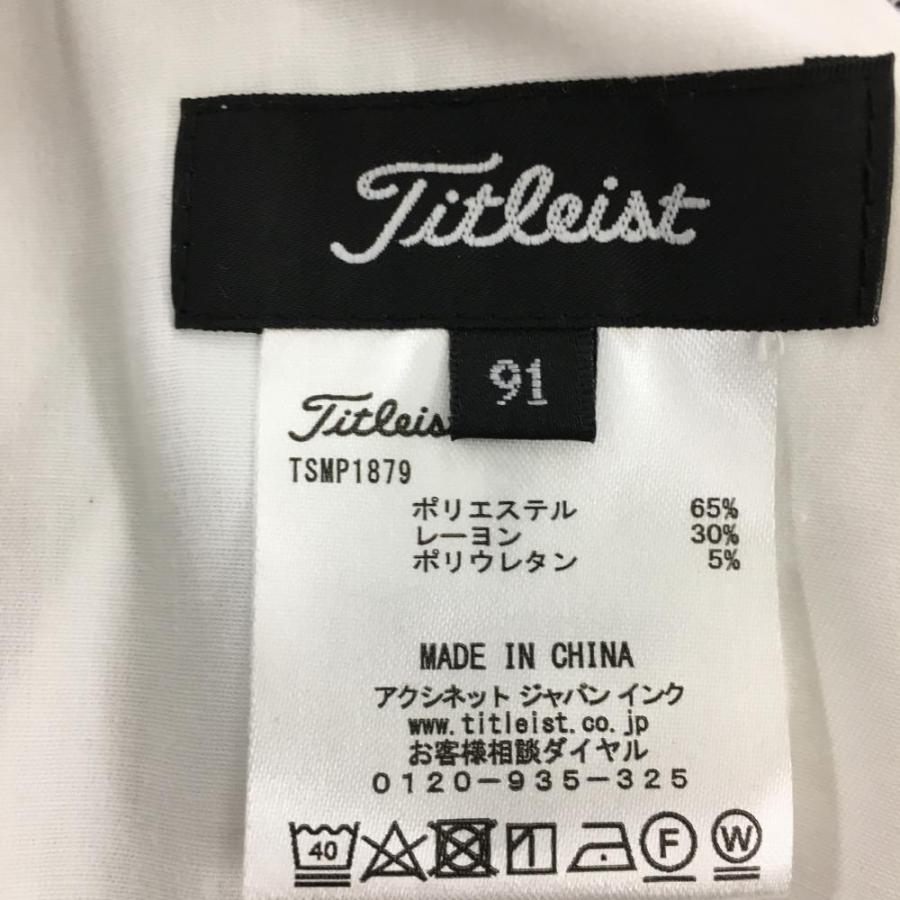 新品】タイトリスト パンツ 白×ネイビー チェック織生地 スリム