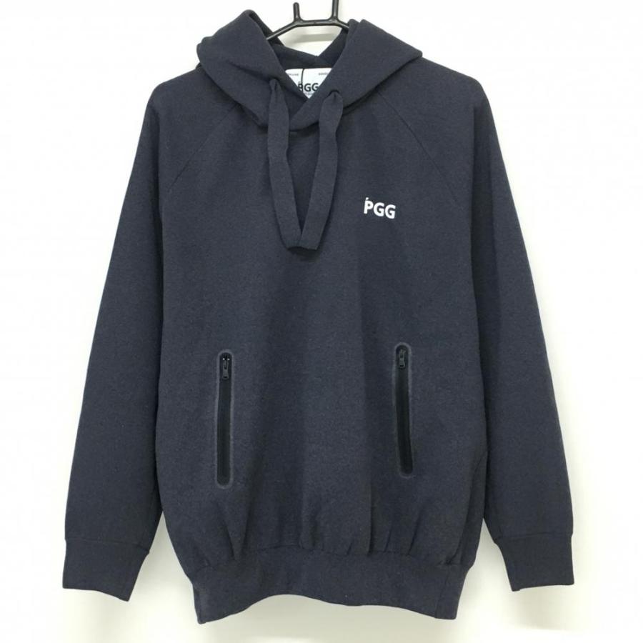 新品】PGGパーリーゲイツ フード付きセーター グレーネイビー 新品】PGGパーリーゲイツ フード付きセーター グレーネイビー
