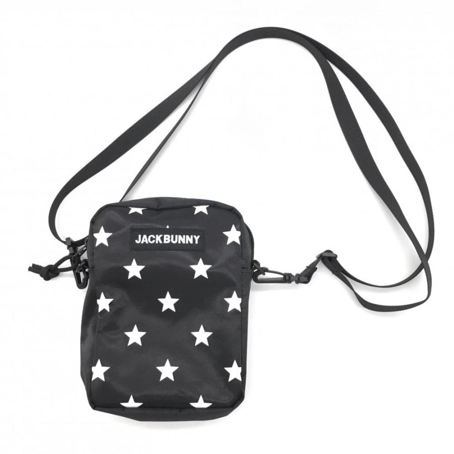 超美品】ジャックバニー ショルダーバッグ 黒×白 星柄 小物入れゴルフ