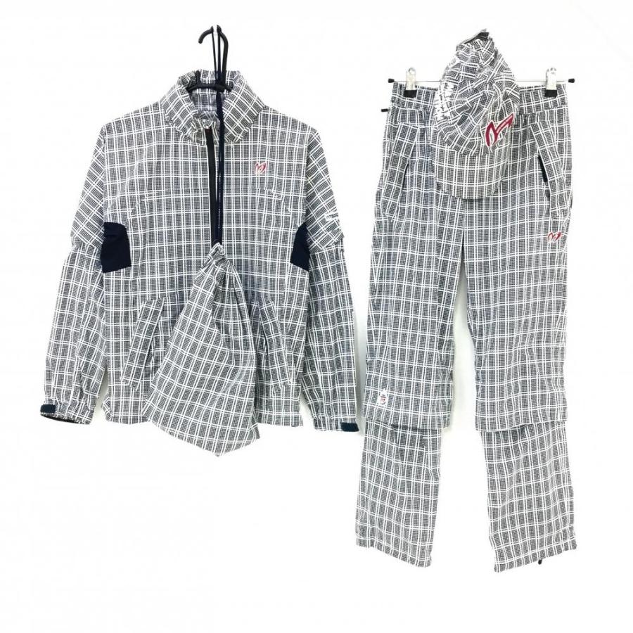 マスターバニーレインウェア3点セット白×ネイビー レディース 0(S  