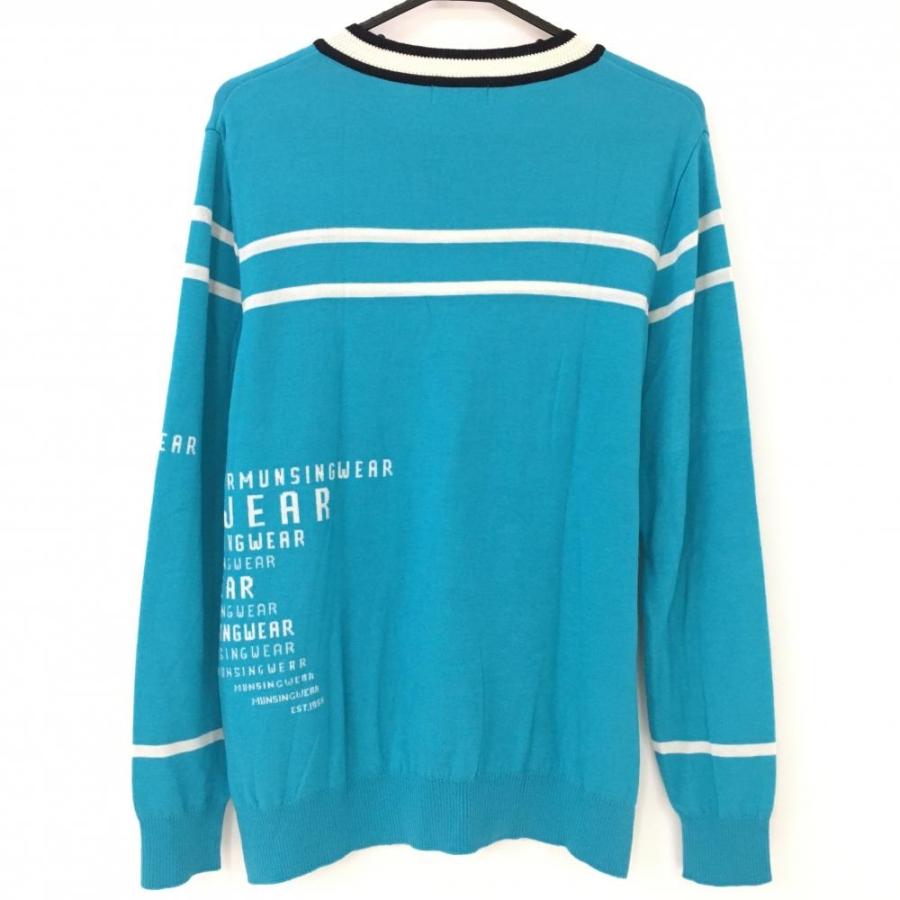 Munsingwear マンシングウェア セーター ライトブルー×白 V Munsingwear マンシングウェア セーター ライトブルー×白 V