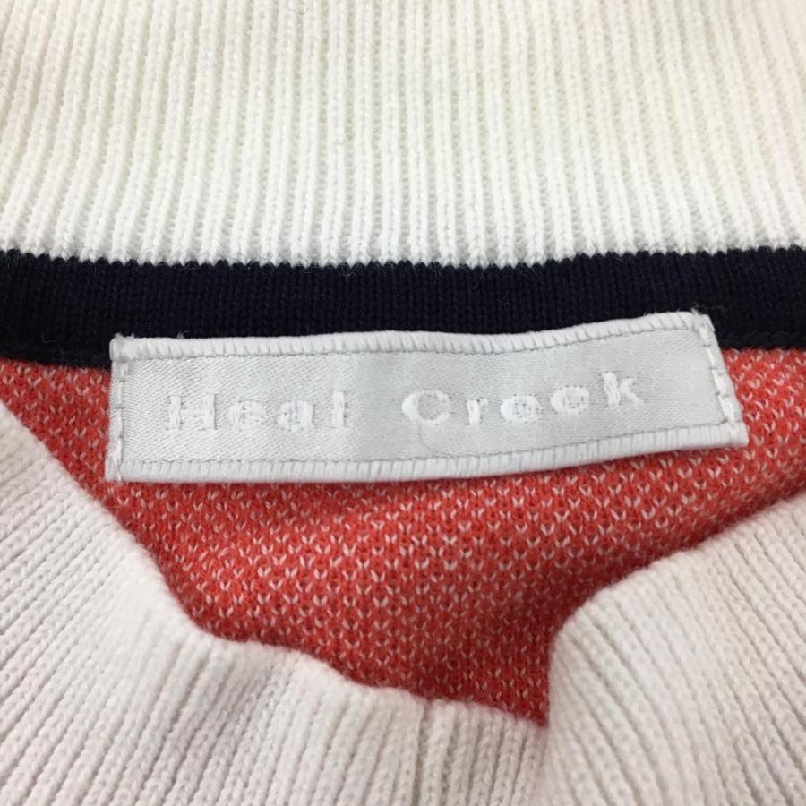 Heal Creek（ヒールクリーク） セーター オレンジ×白 薄手 ニット
