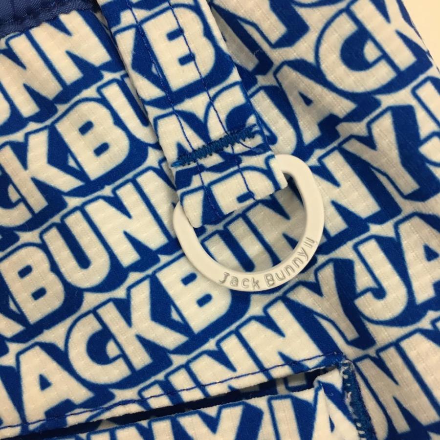 超美品】ジャックバニー パンツ 白×ブルー ロゴ総柄 メンズ 5(L