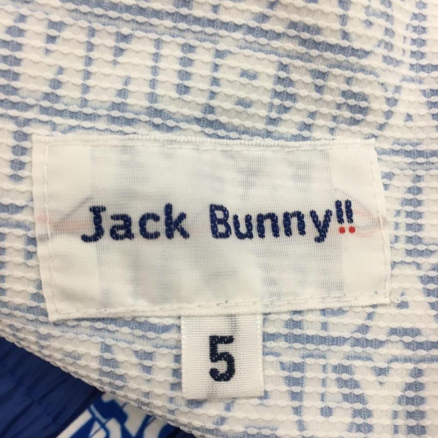 【未使用品】Jack Bunny!! 総柄ロゴパンツ サイズ5 ゴルフ　メンズ Jack Bunny!!（ジャックバニー） 【超美品】ジャックバニー パンツ 白
