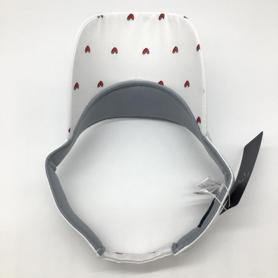 新品】キャロウェイ サンバイザー 白×レッド ハート柄 ロゴ白 FR