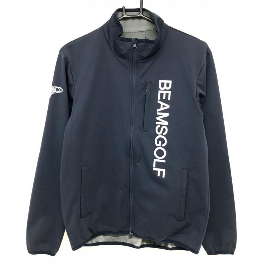 美品】ビームスゴルフ ジャケットブルゾン ネイビー×白 裏 美品】ビームスゴルフ ジャケットブルゾン ネイビー×白 裏