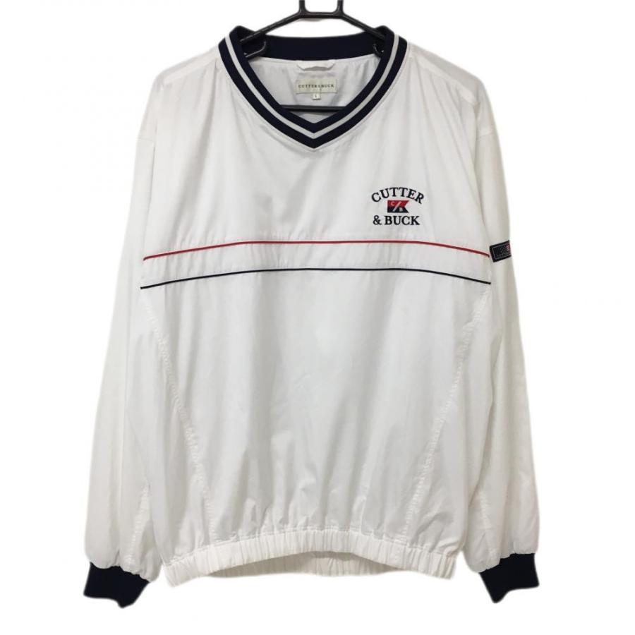 超美品】カッターアンドバック スニード 白×ネイビー 裏地メッシュ V