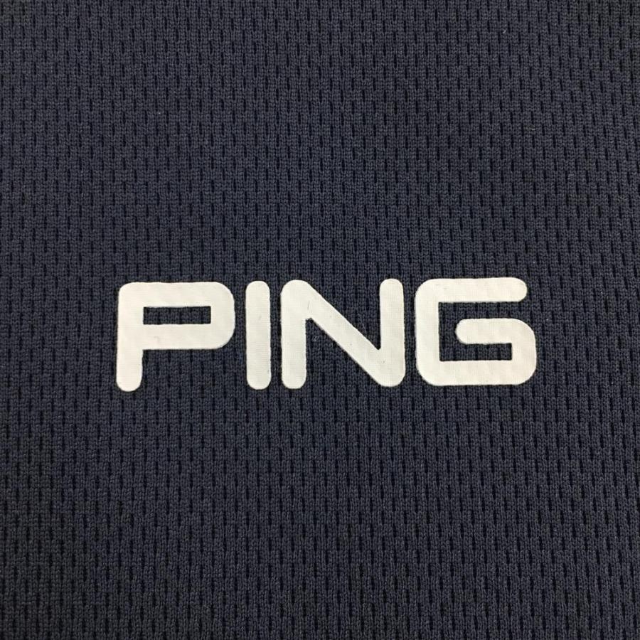 ピン 半袖ハイネックシャツ ネイビー ロゴグレー ロゴひび割れ メンズ M ゴルフウェア 2021年モデル PING／25%OFF価格｜reonard｜04