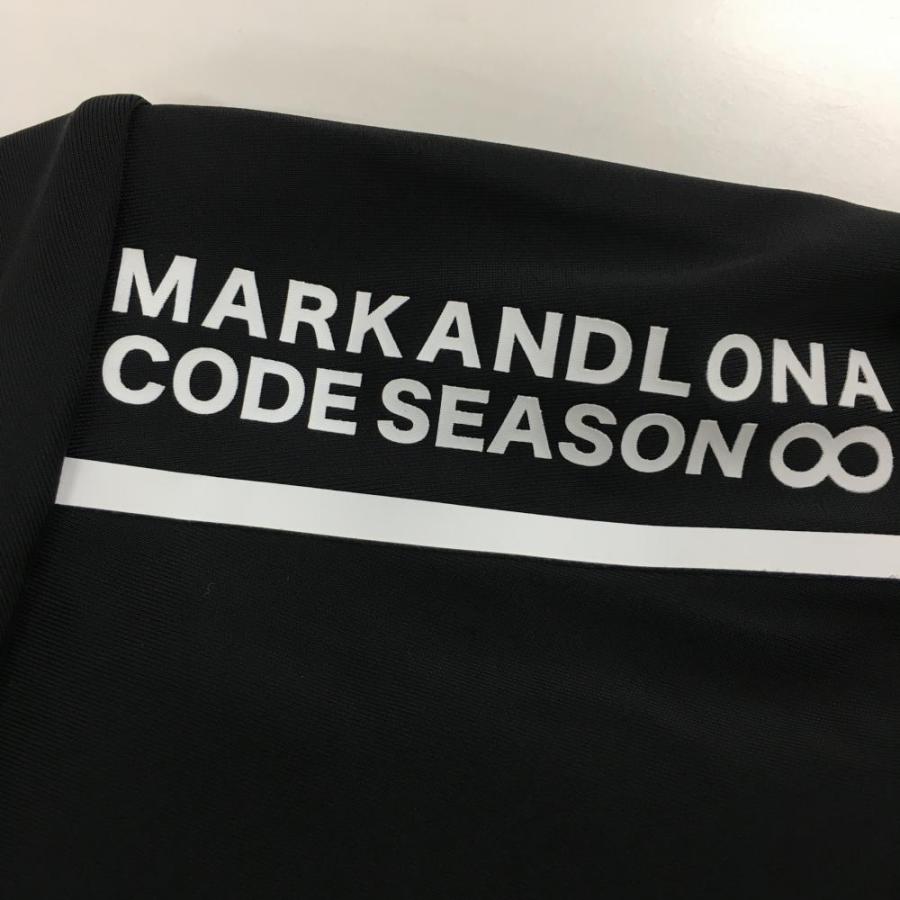 超美品】マークアンドロナ 半袖ポロシャツ 黒 ハーフジップ ストレッチ