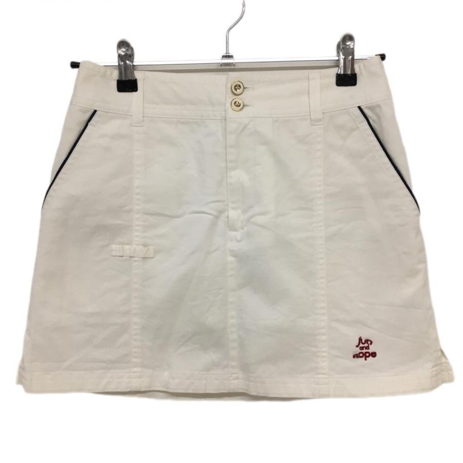 ジュンアンドロペ スカート 白×ネイビー ティー装着可 レディース M 