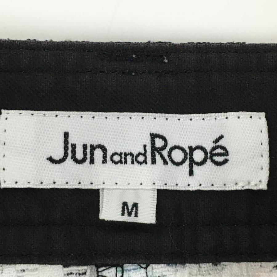 JUN&ROPE'（ジュンアンドロペ） スカート 黒×ブルー 織生地 花柄総柄
