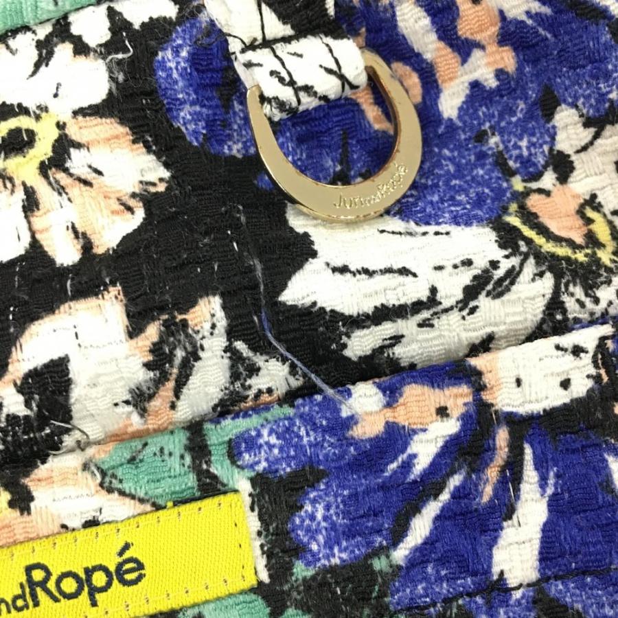 JUN&ROPE'（ジュンアンドロペ） スカート 黒×ブルー 織生地 花柄総柄