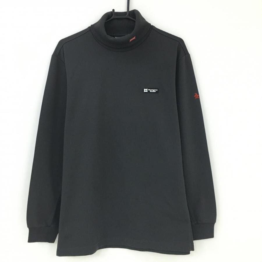 マンシングウェア 長袖ハイネックシャツ チャコールグレー 刺しゅう  