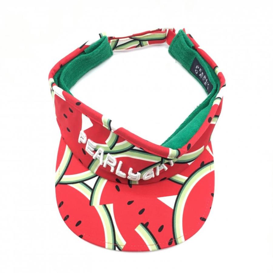 PEARLY GATES（パーリーゲイツ） フラットサンバイザー レッド×黒