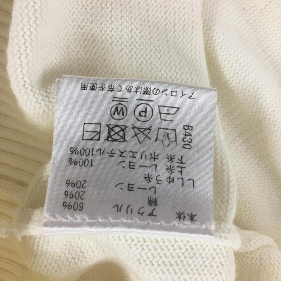 ビバハート セーター 白×ネイビー 胸元ロゴ ニット レディース 40