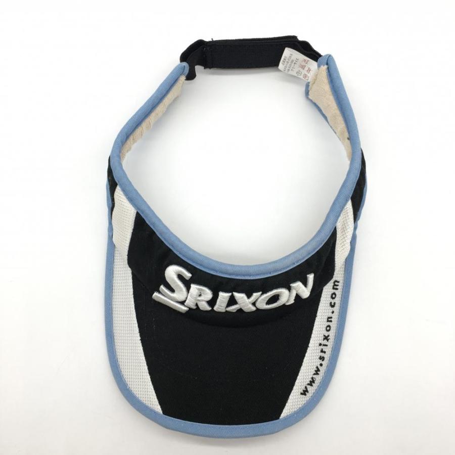 スリクソン サンバイザー 黒×白×ライトブルー 立体ロゴ刺しゅう  フリーサイズ ゴルフウェア SRIXON／25%OFF価格｜reonard｜05