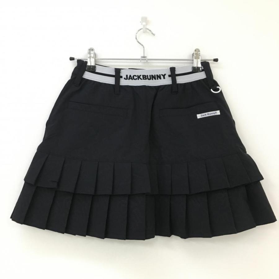 Jack Bunny!! ジャックバニー スカート 黒 ロゴ総柄 2段プリーツ Jack Bunny!! ジャックバニー スカート 黒 ロゴ総柄 2段プリーツ