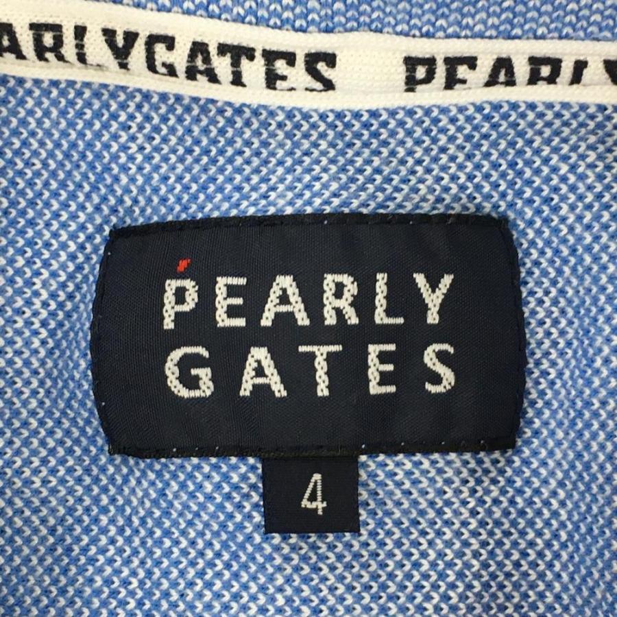PEARLY GATES（パーリーゲイツ） 半袖ポロシャツ ライトブル―×ネイビー