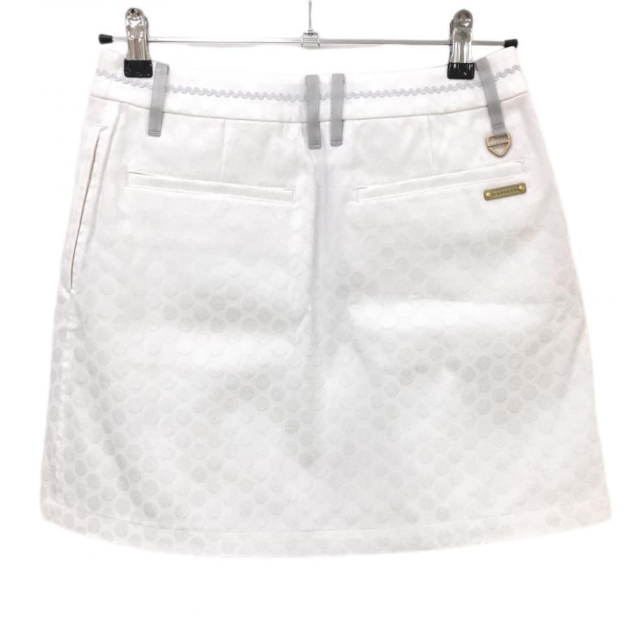 超美品】セントアンドリュース プリーツスカート 白×グレー ドット柄