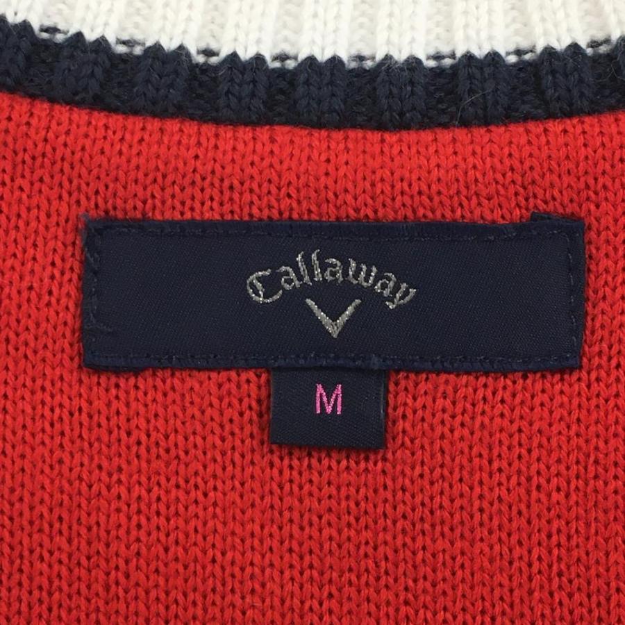 Callaway（キャロウェイ） ニットベスト レッド×ネイビー Vネック