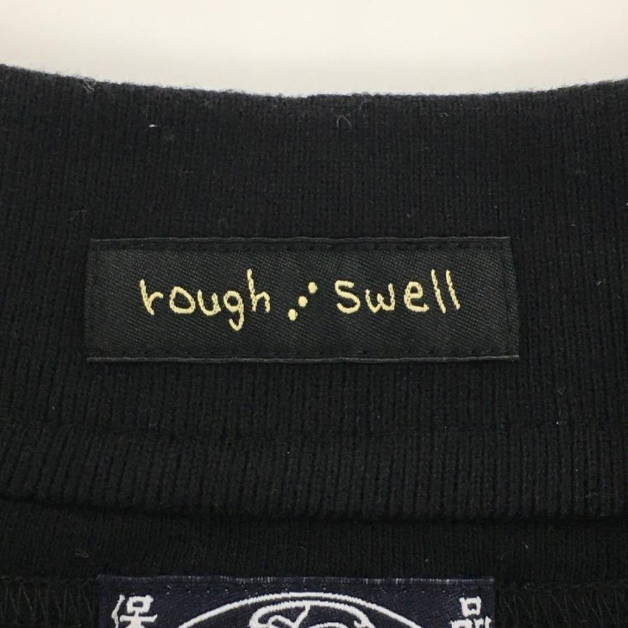 rough & swell evisu コラボシャツ ゴルフシャツ エビス 美品】EVISU×ラフアンドスウェル 襟付き半袖シャツ 黒×クリーム
