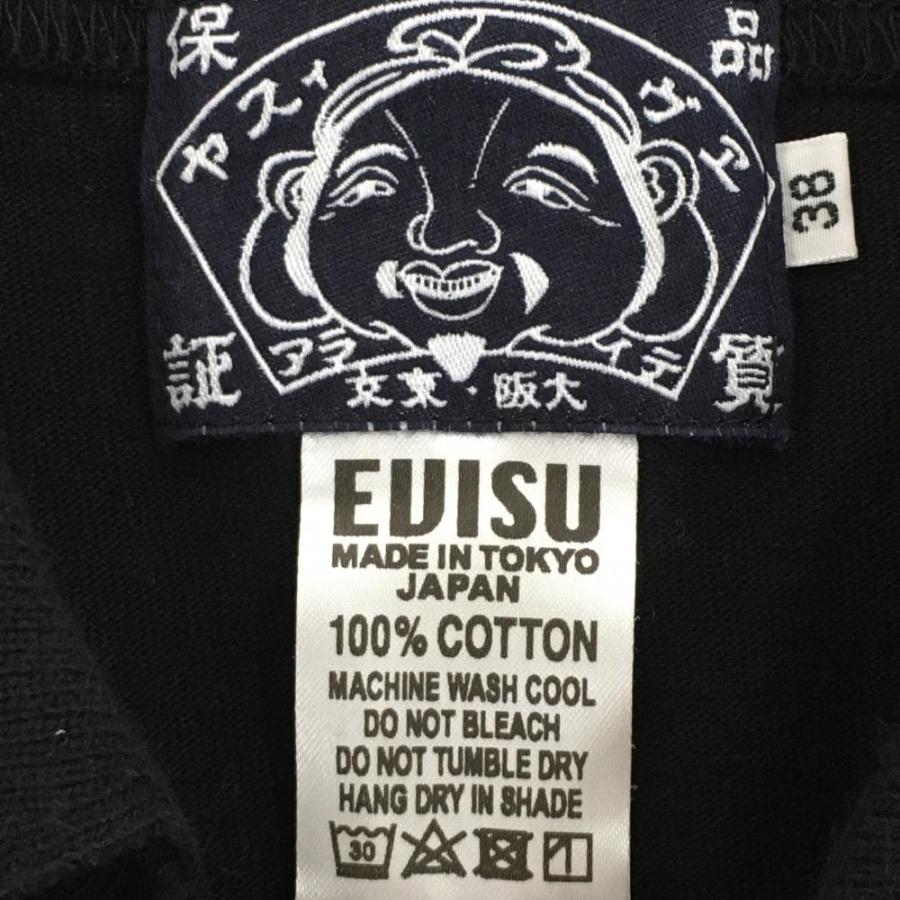 美品】EVISU×ラフアンドスウェル 襟付き半袖シャツ 黒×クリーム