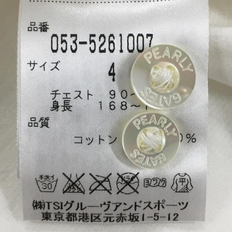 PEARLY GATES（パーリーゲイツ） 長袖ポロシャツ 白×黒 恐竜柄 ボタン