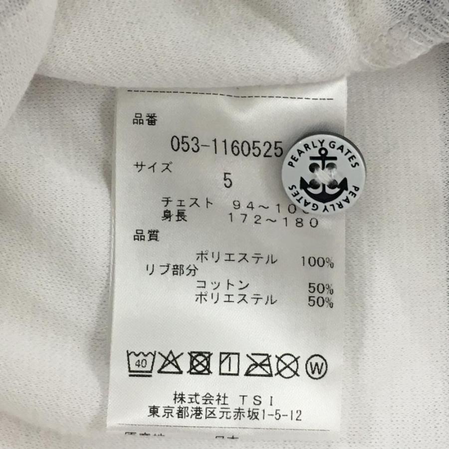 超美品】パーリーゲイツ 半袖ポロシャツ 白×ネイビー イカリマーク 