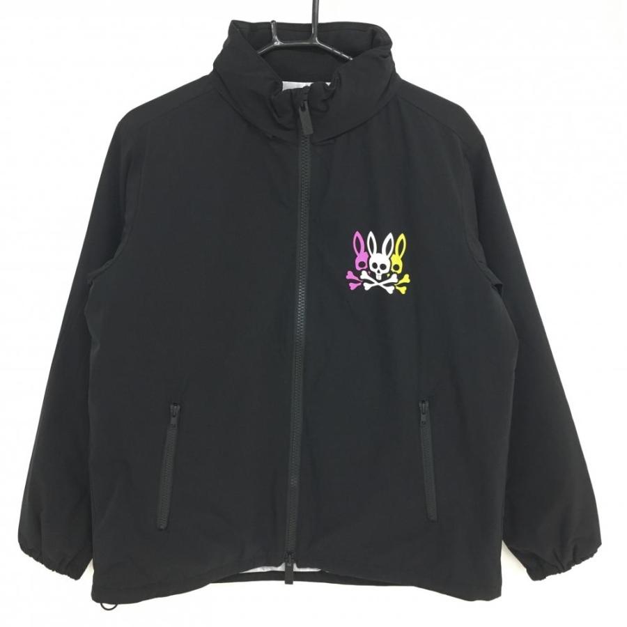 超美品】サイコバニー 2WAY中綿ジャケット 黒 蓄熱裏地 フード収納可 
