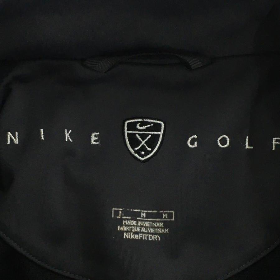 ナイキゴルフ ブルゾン 黒×グレー ダブルジップ 胸元ロゴ  メンズ M ゴルフウェア NIKE｜reonard｜04
