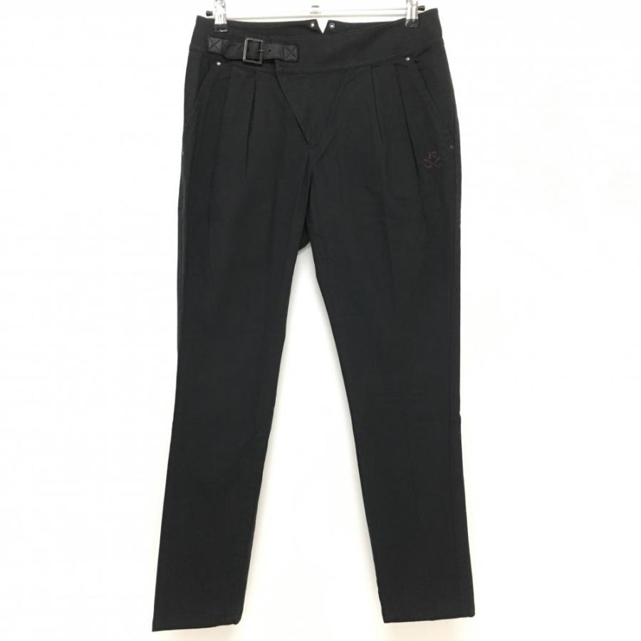 Pearly Gates ブラックパンツ PEARLY GATES（パーリーゲイツ） パンツ 黒 ツータック コットン混