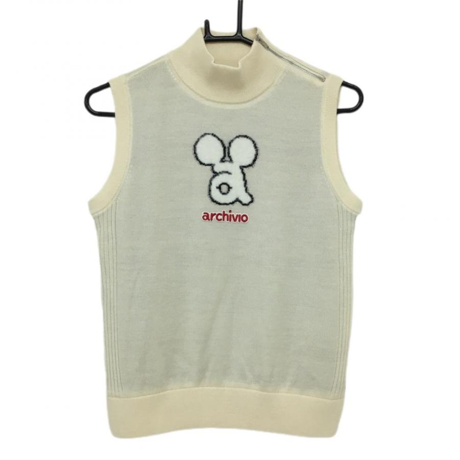 archivio ハイネック　ニット　ベスト　サイズ36 archivio（アルチビオ） ハイネックニットベスト アイボリー 裏地付き