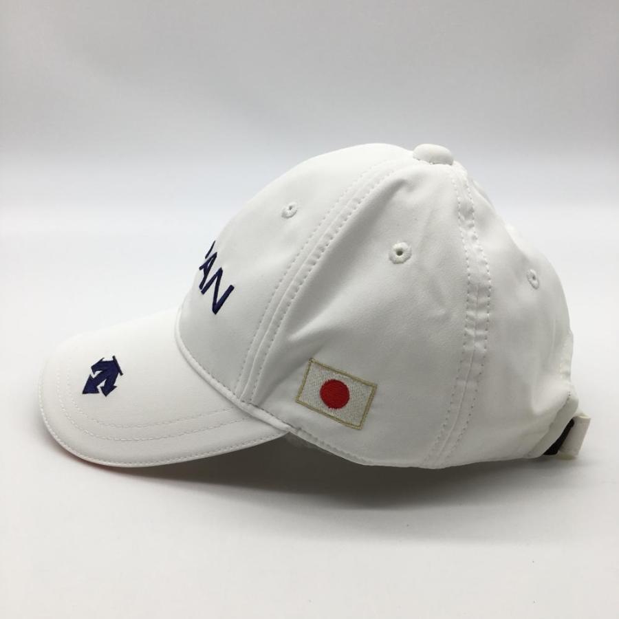 デサントゴルフ キャップ 白×ネイビー JAPAN 日本国旗 中田英寿 F(55