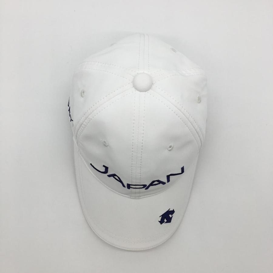 デサントゴルフ キャップ 白×ネイビー JAPAN 日本国旗 中田英寿 F(55