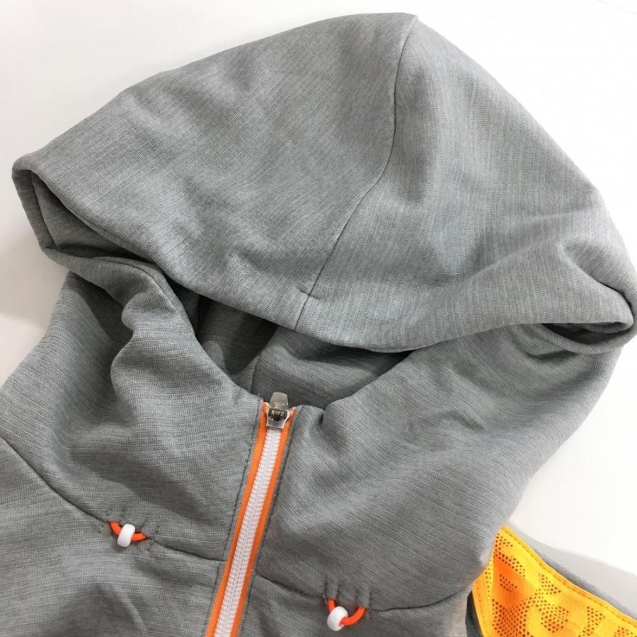 超美品】ニューバランスゴルフ ジップパーカー グレー×オレンジ 袖ロゴ