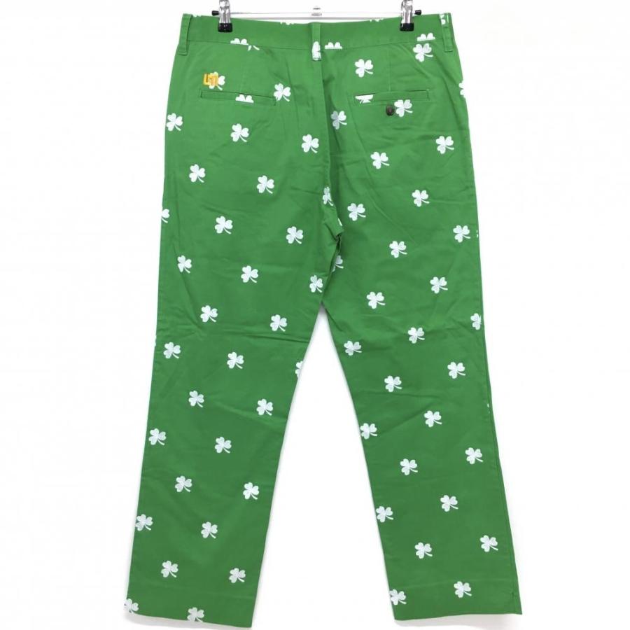 ラウドマウス パンツ グリーン×白 クローバー刺しゅう