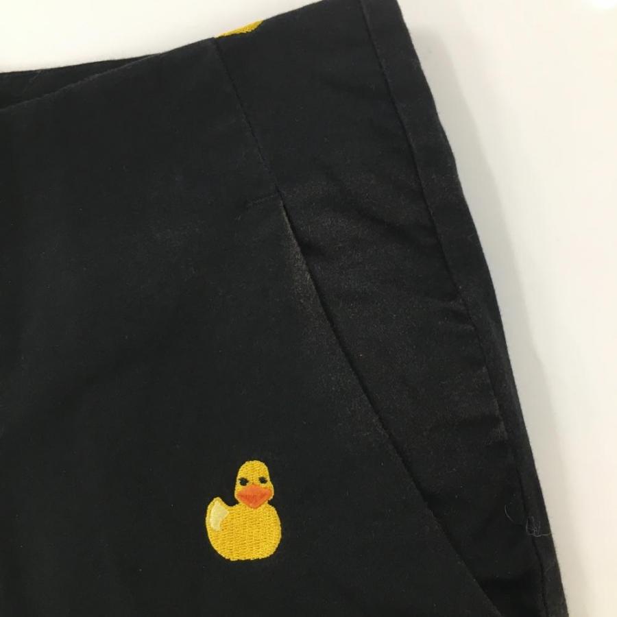 ラウドマウス パンツ 黒×イエロー アヒル刺しゅう柄 ストレッチ メンズ