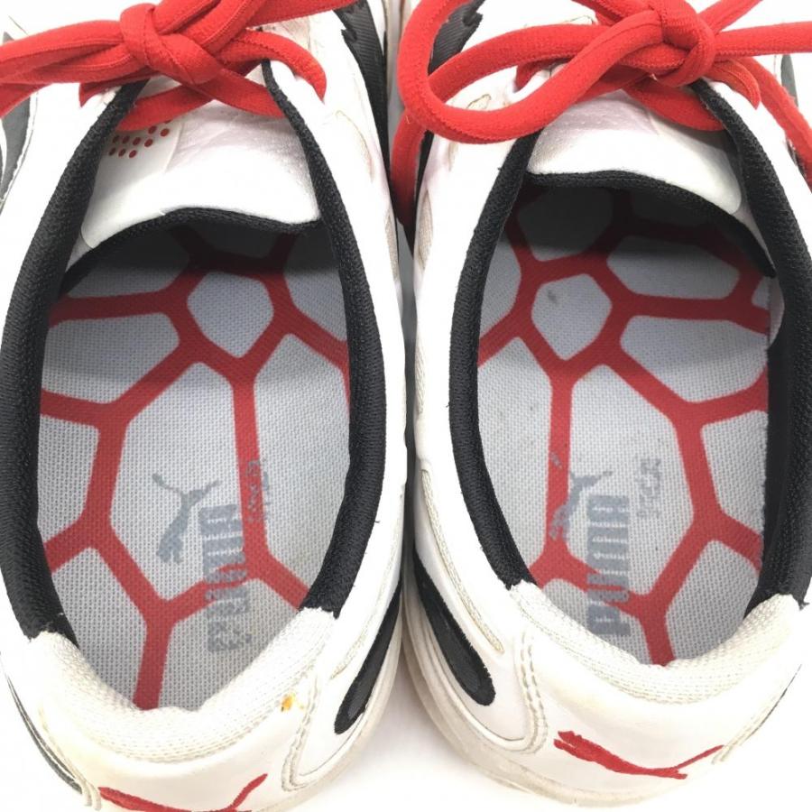 プーマ ゴルフシューズ 白×レッド 187099 メンズ 26.5 ゴルフ