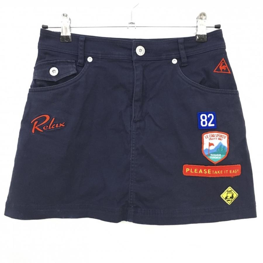 le coq sportif ルコック スカート ネイビー×レッド ロゴ