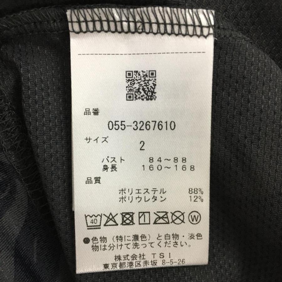 超美品】パーリーゲイツ 半袖ハイネックシャツ グレー×ネイビー リーフ