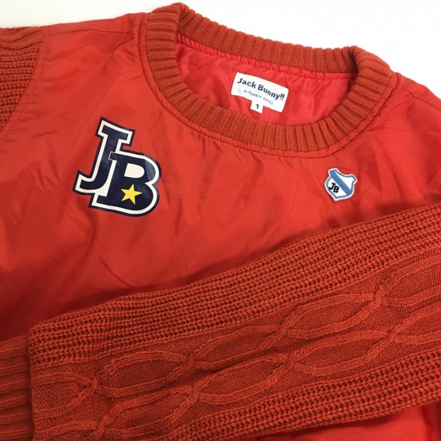美品】ジャックバニー 異素材スニード レッド ニット サイドジップ