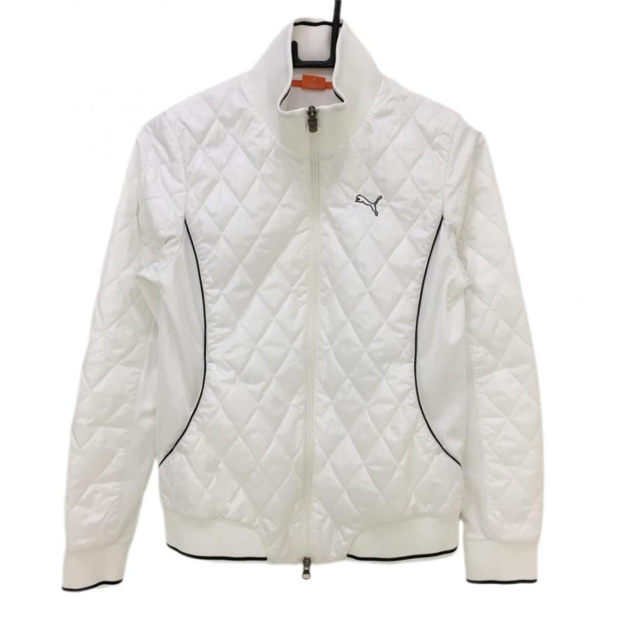 プーマ ブルゾンジャケット 白×黒 キルティング ダブルジップ
