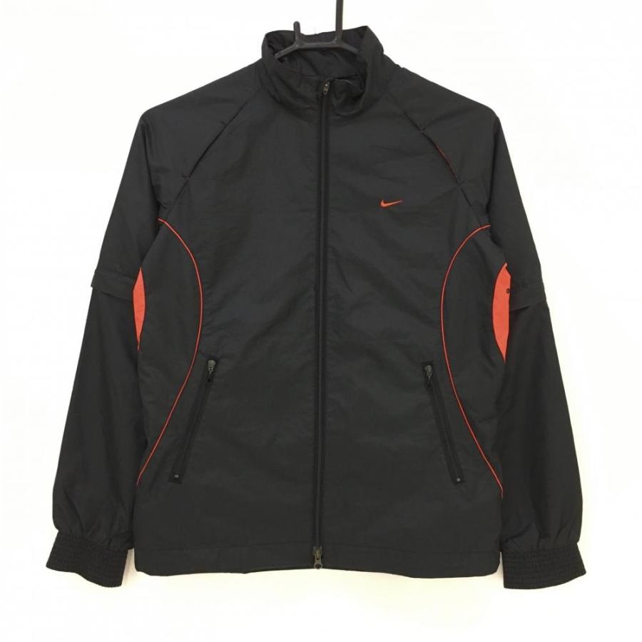 NIKE（ナイキ） 2WAYジャケット 黒×オレンジ 袖着脱可 フルジップ