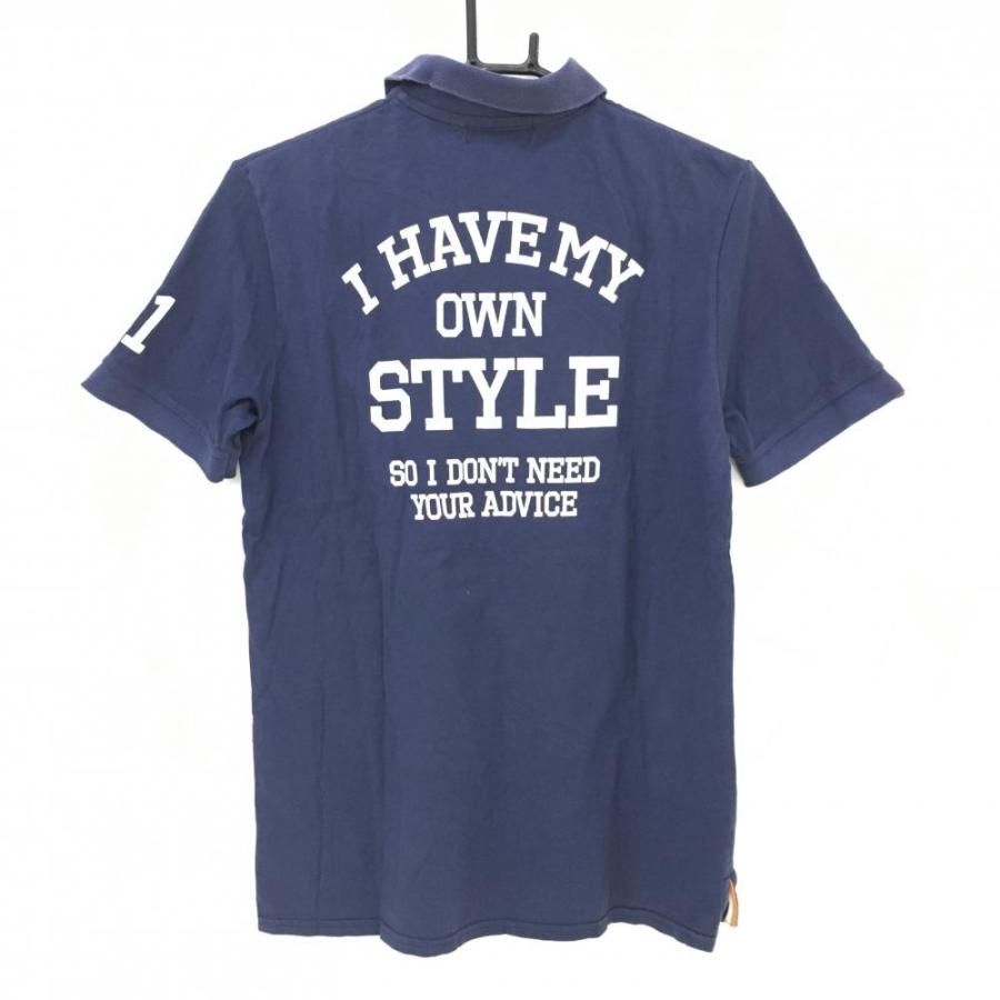 ラフアンドスウェル　ポロシャツ　ネイビー ROUGH AND SWELL ラフアンドスウェル ポロシャツ 青 XL ROUGH