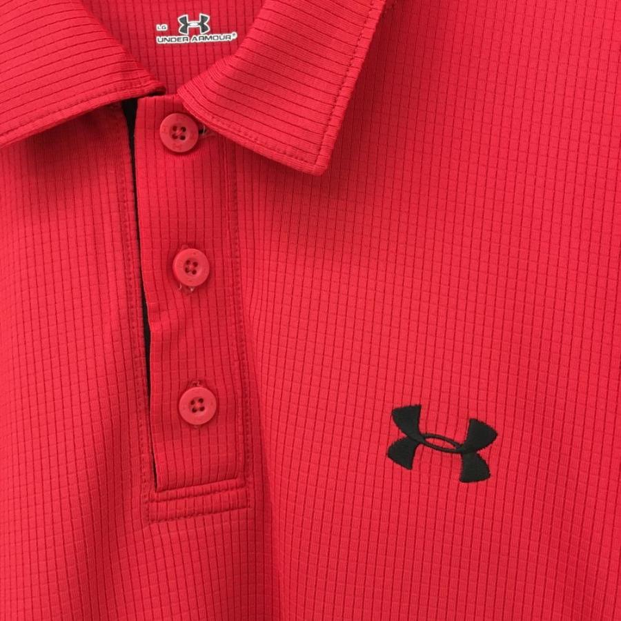 ま*ま様 Under Armour ブラック ストレッチポロシャツ LG アンダーアーマー 半袖ポロシャツ Tリーグ 卓球 スポーツウエア