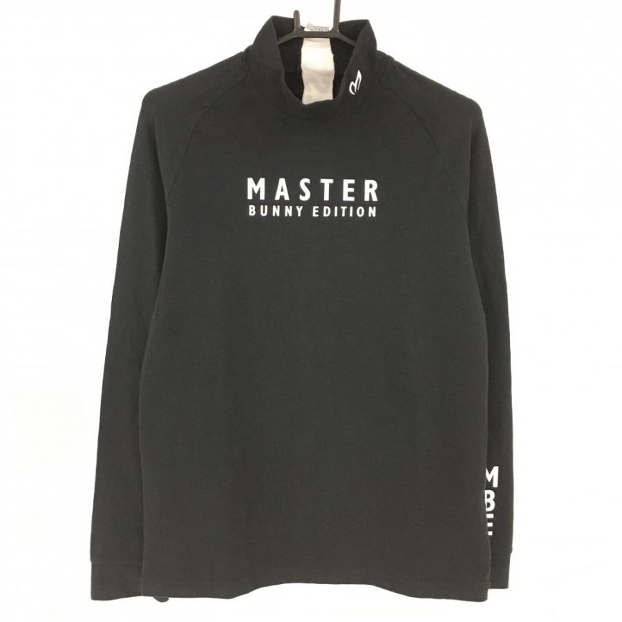 超美品】マスターバニー 長袖ハイネックシャツ 黒×白 バックロゴ 
